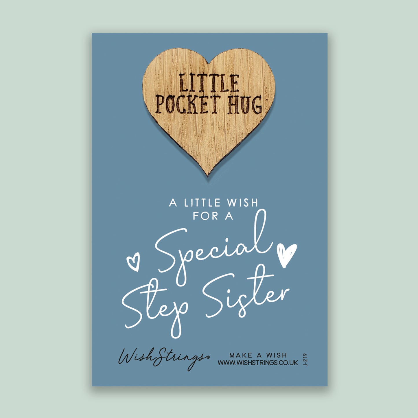 Step Sister - Little Pocket Hug - Wooden Heart Keepsake Token