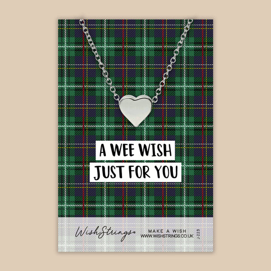 A Wee Wish just for You Tartan - Heart Necklace