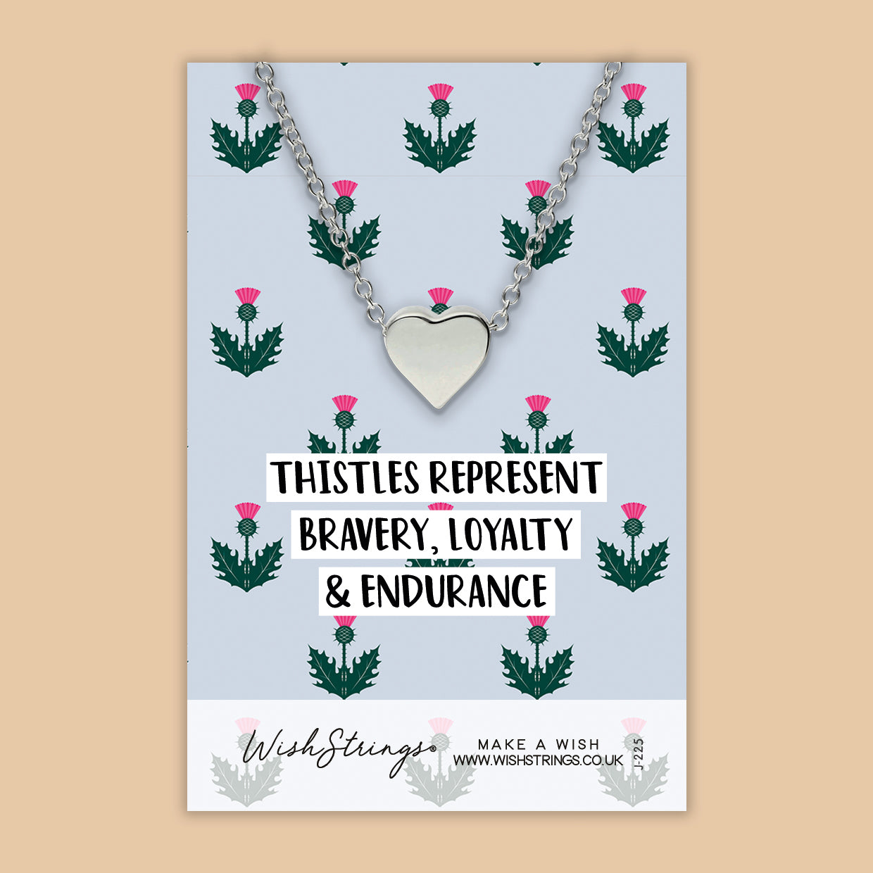 Thistles, Scottish - Heart Necklace