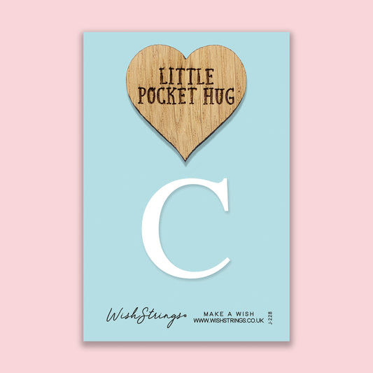 C - Little Pocket Hug - Wooden Heart Keepsake Token