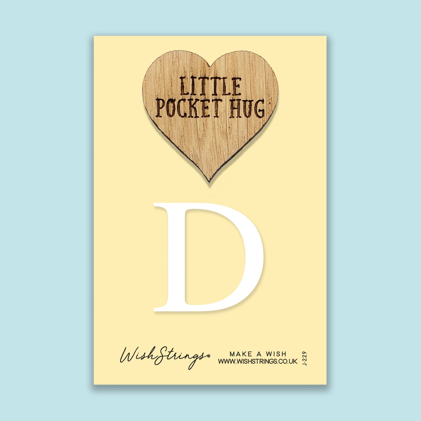 D - Little Pocket Hug - Wooden Heart Keepsake Token