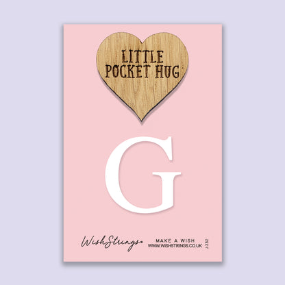 G - Little Pocket Hug - Wooden Heart Keepsake Token