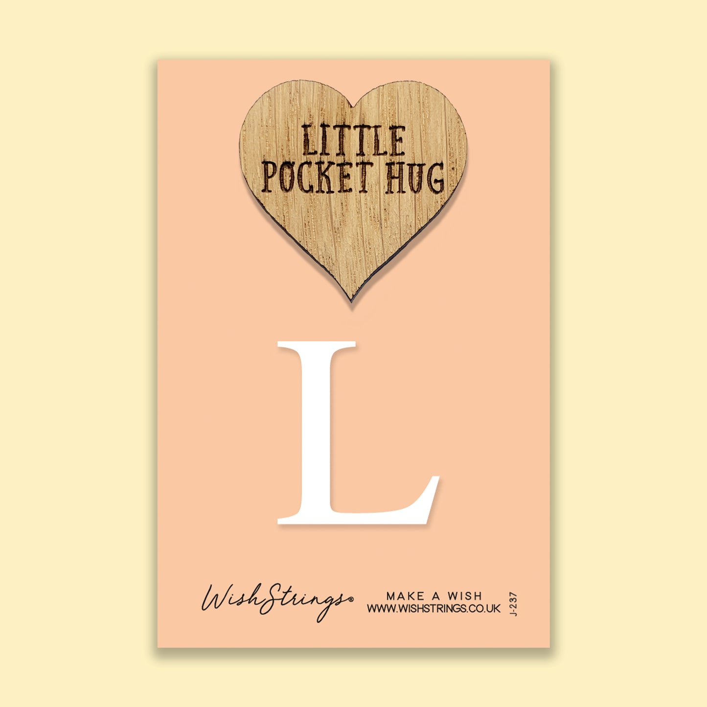 L - Little Pocket Hug - Wooden Heart Keepsake Token
