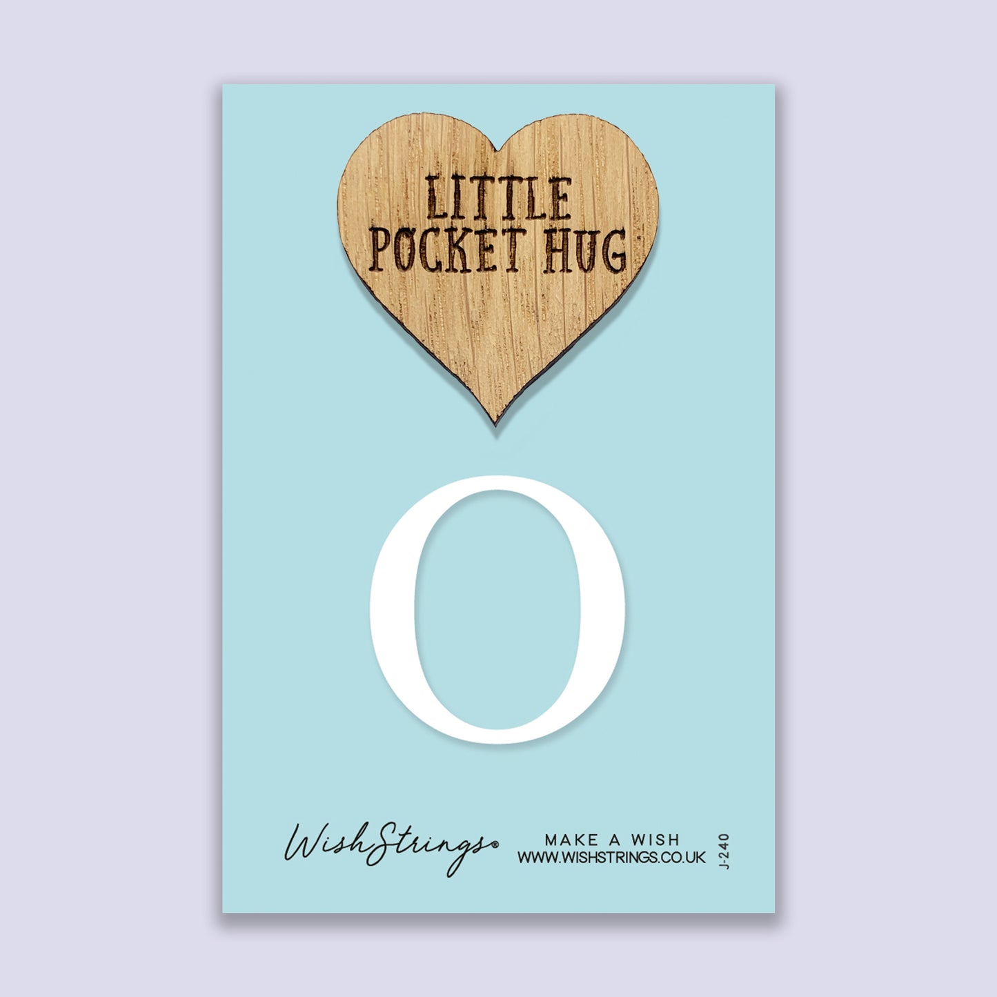 O - Little Pocket Hug - Wooden Heart Keepsake Token