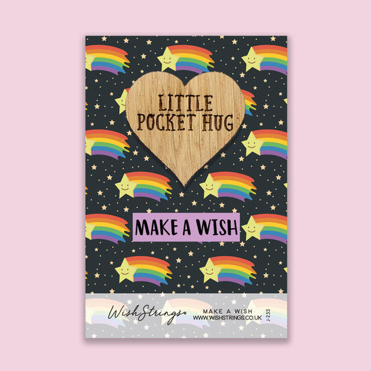 Make a Wish - Little Pocket Hug - Wooden Heart Keepsake Token