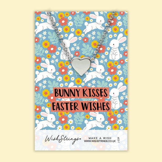 Bunny Kisses, Easter Wishes - Heart Necklace