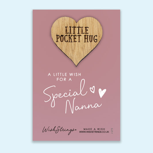 Nanna - Little Pocket Hug - Wooden Heart Keepsake Token