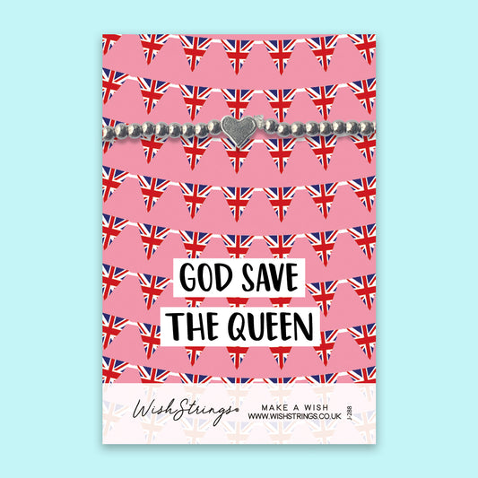 God Save the Queen, Platinum Jubilee - Heart Stretch Bracelet