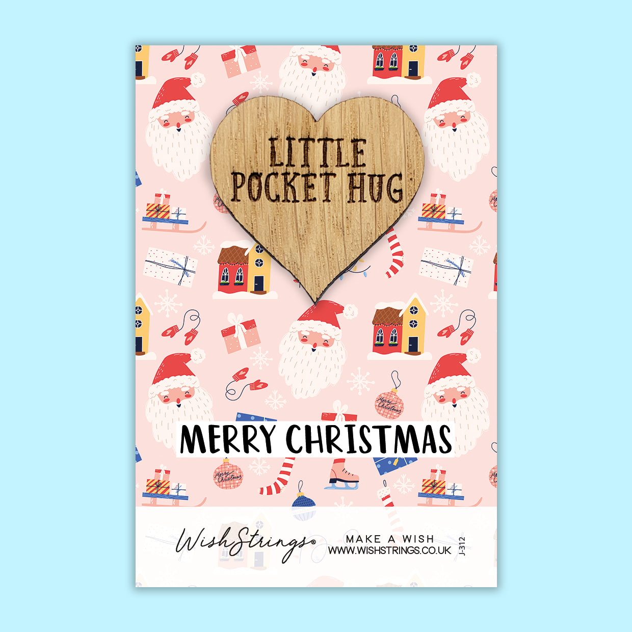 Christmas Santa Pattern - Pocket Hug - Keepsake Token