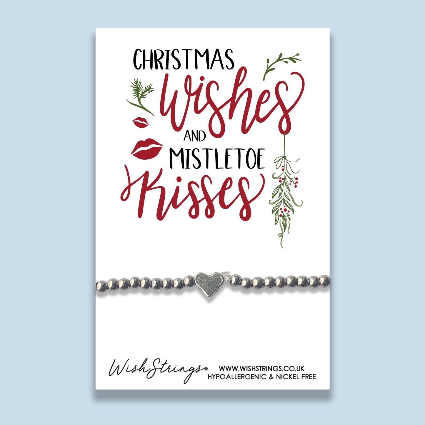 CHRISTMAS WISHES, MISTLETOE KISSES - BRACELET - WishStrings