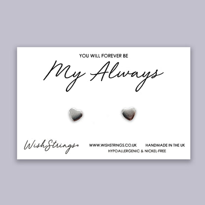 Forever My Always - Silver Heart Stud Earrings | 304 Stainless - Hypoallergenic