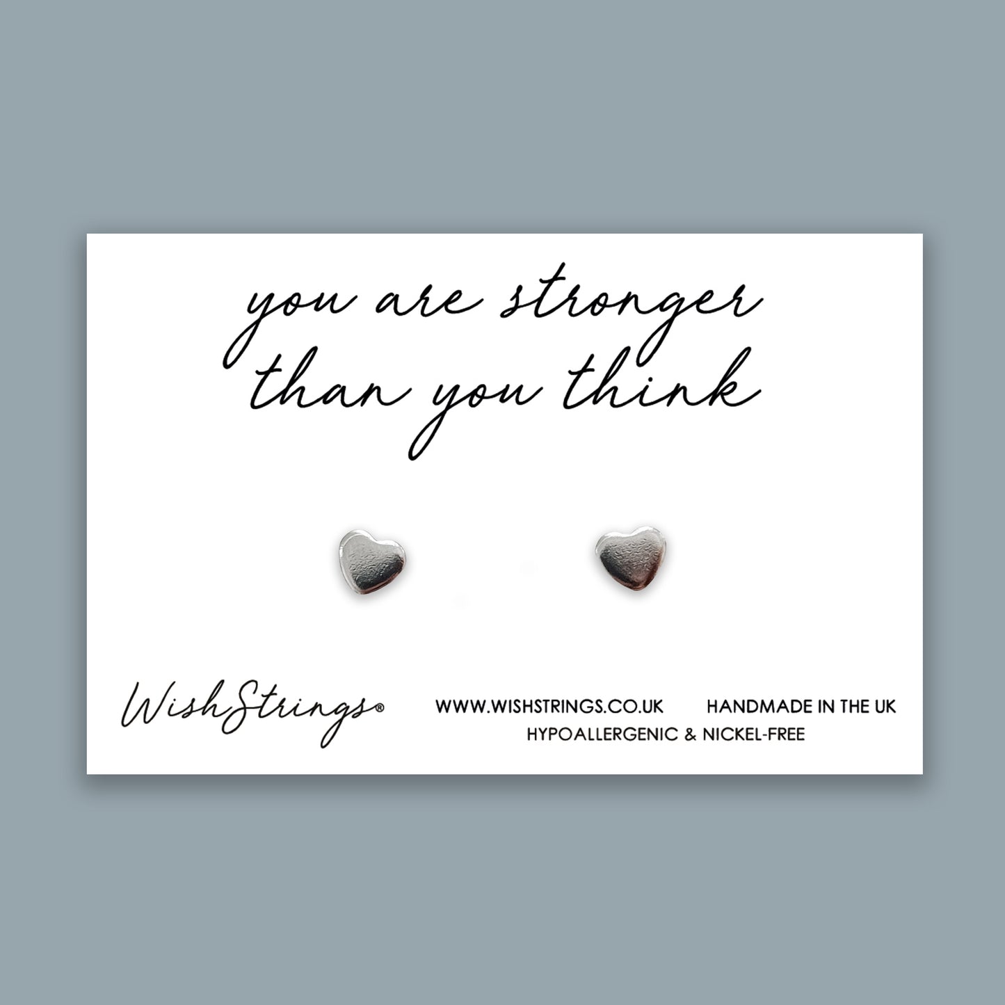 Stronger than you Think - Silver Heart Stud Earrings | 304 Stainless - Hypoallergenic