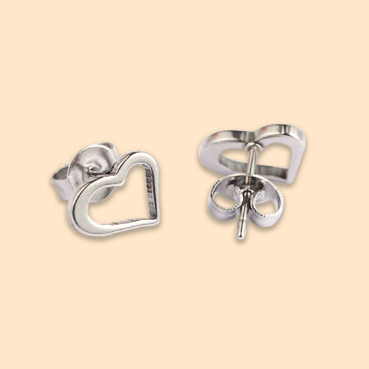 Silver Open Hearts - Stud Earrings