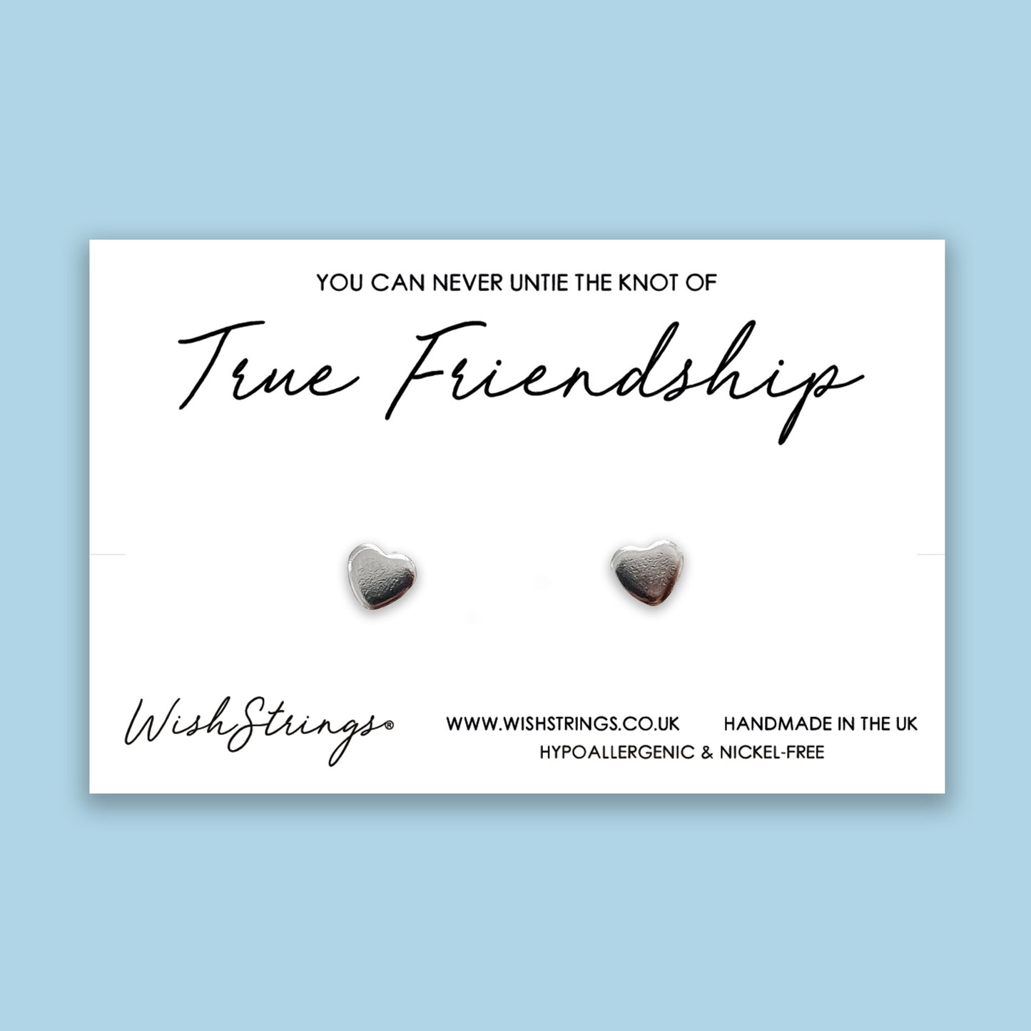 True Friendship - Silver Heart Stud Earrings | 304 Stainless - Hypoallergenic