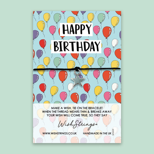 Happy Birthday, WishStrings Wish Bracelet, gift for inside greetings card