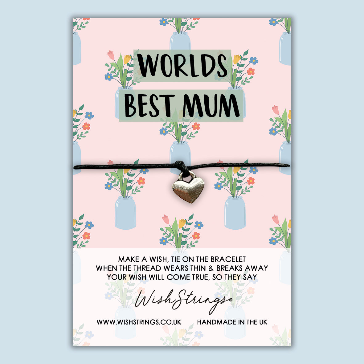 worlds best mum WishStrings wish bracelet, gift for mum