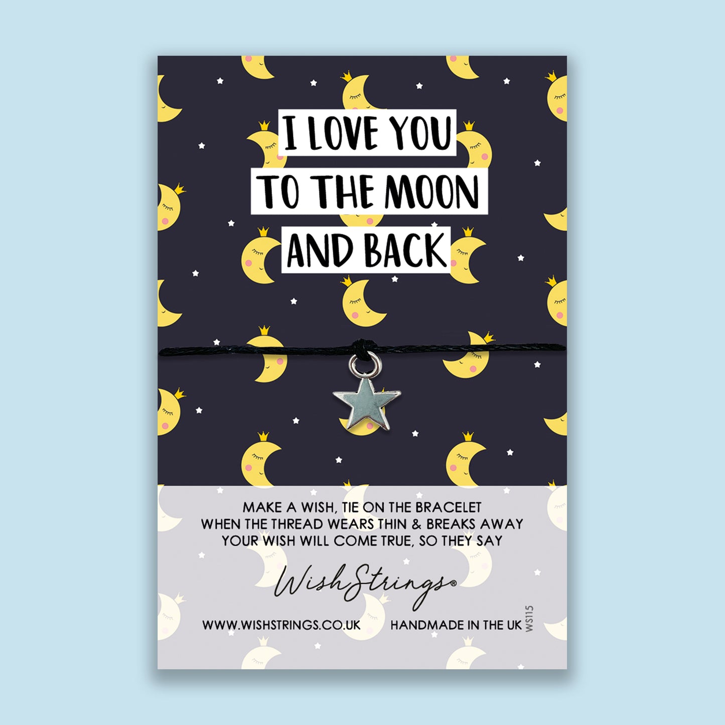 i love you to the moon and back WishStrings wish bracelet