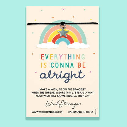 Everything is Gonna Be Alright  - WishStrings Wish Bracelet - Friendship Bracelet with Quote Card | Positive Affirmation Quote