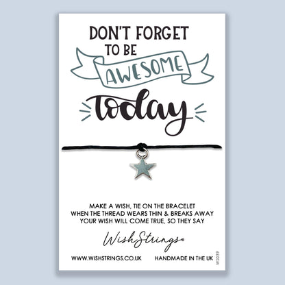Awesome Today - WishStrings Wish Bracelet - Friendship Bracelet with Quote Card | Positive Affirmation Quote