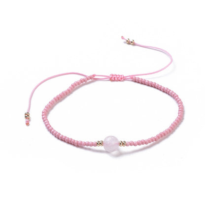 Rose Quartz Beaded - Friendship Bracelet
