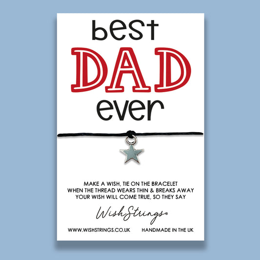 Best Dad Ever - WishStrings Wish Bracelet - Friendship Bracelet with Quote Card | Gift for Dad