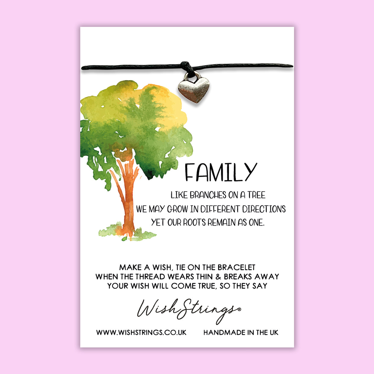 family tree quote, WishStrings wish bracelet
