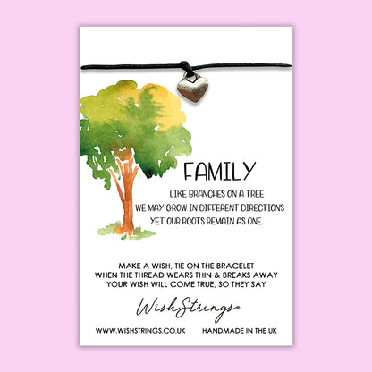 family tree quote, WishStrings wish bracelet