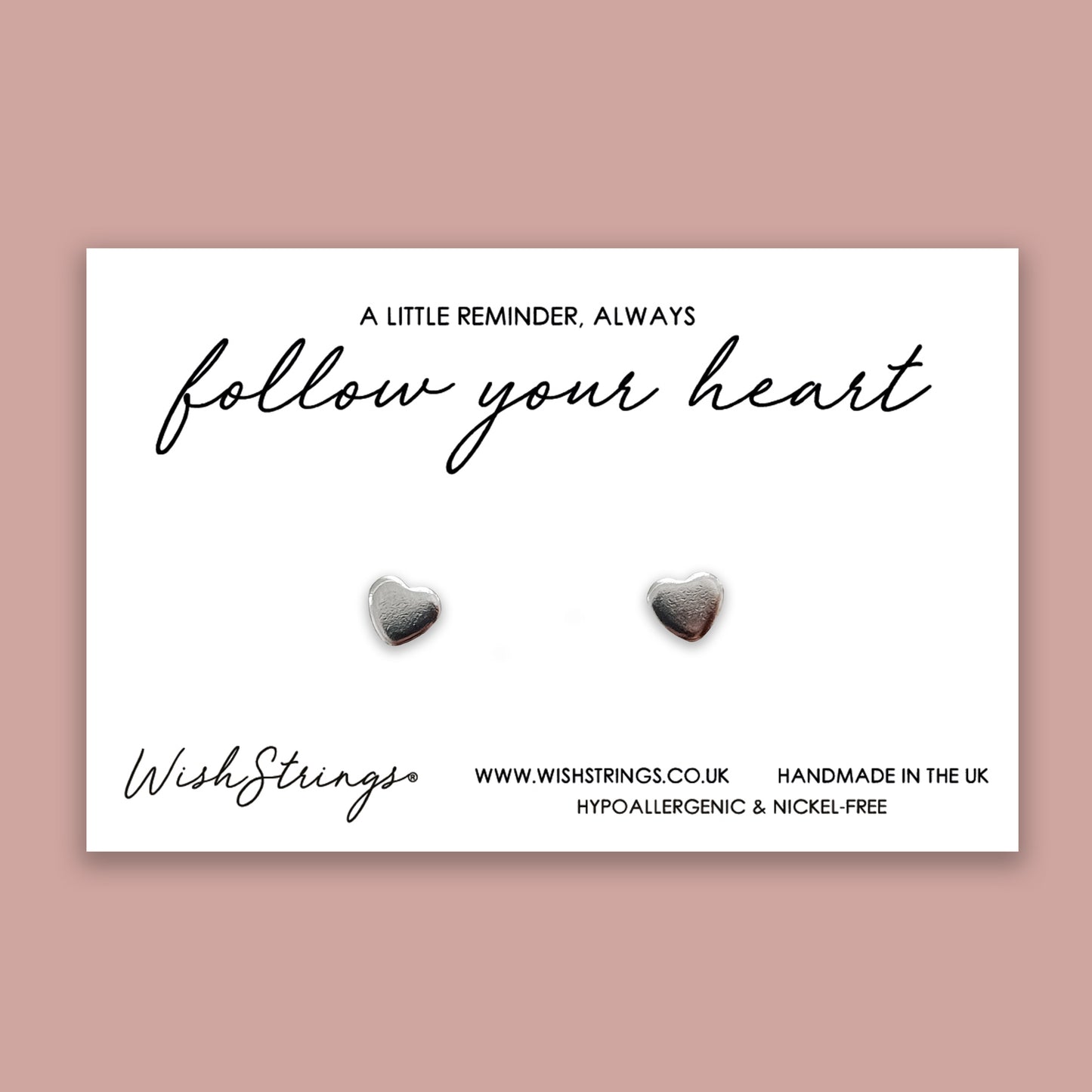 Follow your Heart - Silver Heart Stud Earrings | 304 Stainless - Hypoallergenic