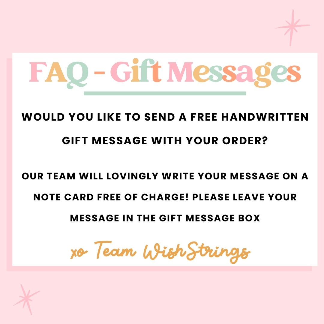 a card with the words faq - gift messages on it