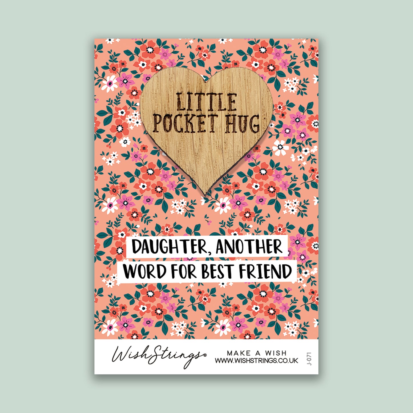 Daughter Best Friend - Little Pocket Hug - Wooden Heart Keepsake Token