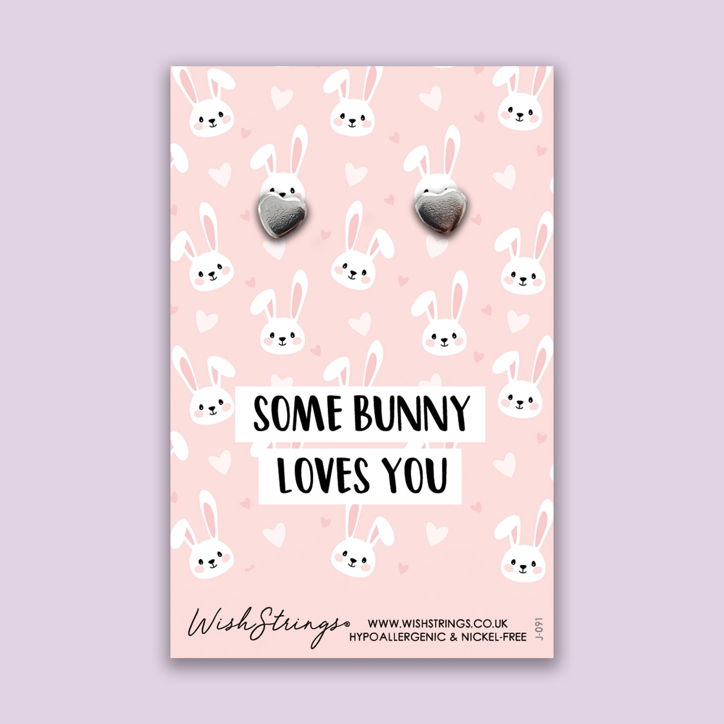 Some Bunny Loves You - Silver Heart Stud Earrings | 304 Stainless - Hypoallergenic