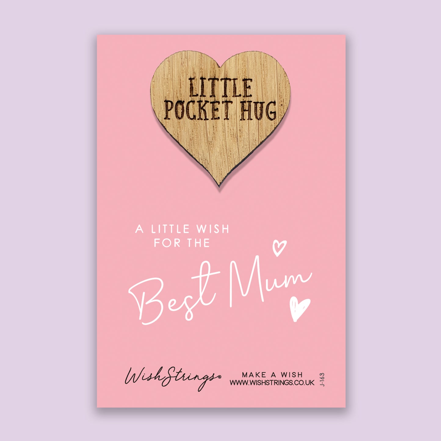 Best Mum - Little Pocket Hug - Wooden Heart Keepsake Token