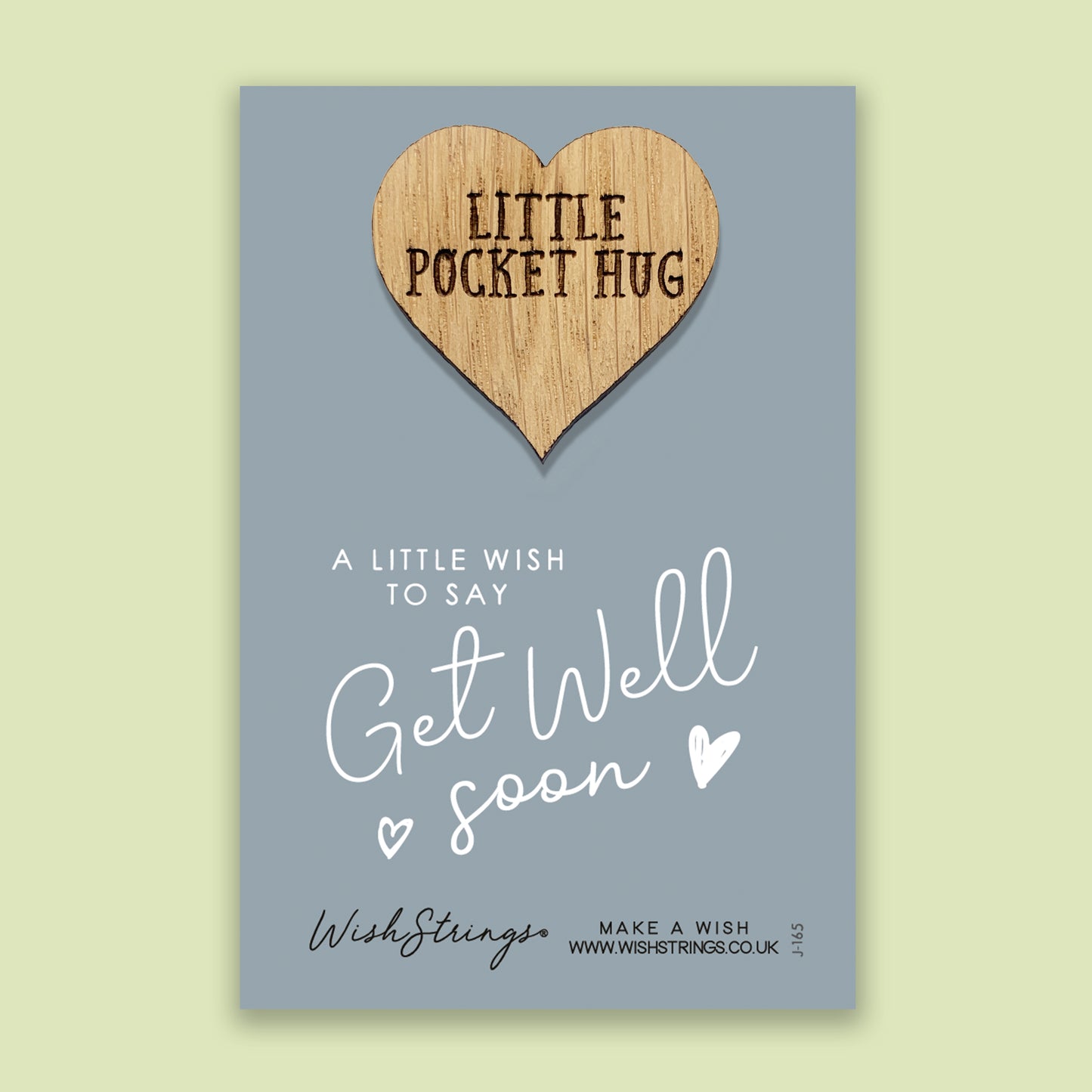 Get Well Soon - Little Pocket Hug - Wooden Heart Keepsake Token